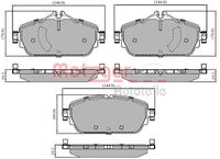 Set of brake linings, disc brake