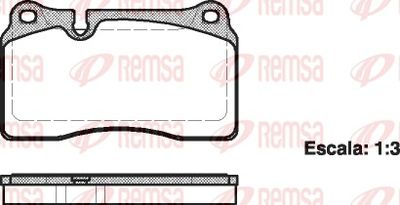 Set of brake linings, disc brake