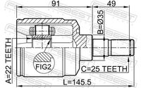 Set of hinges, drive shaft