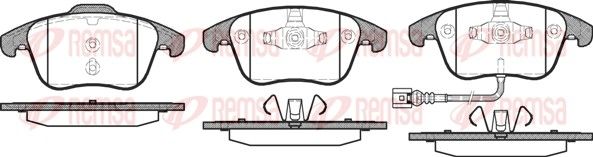 Set of brake linings, disc brake