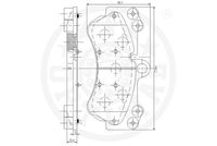 Set of brake linings, disc brake