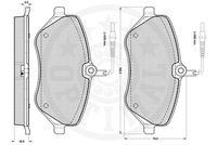 Set of brake linings, disc brake