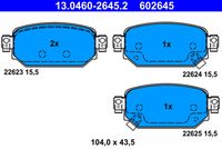 Set of brake linings, disc brake