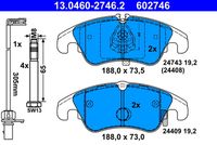 Set of brake linings, disc brake