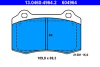 Set of brake linings, disc brake