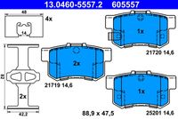 Set of brake linings, disc brake