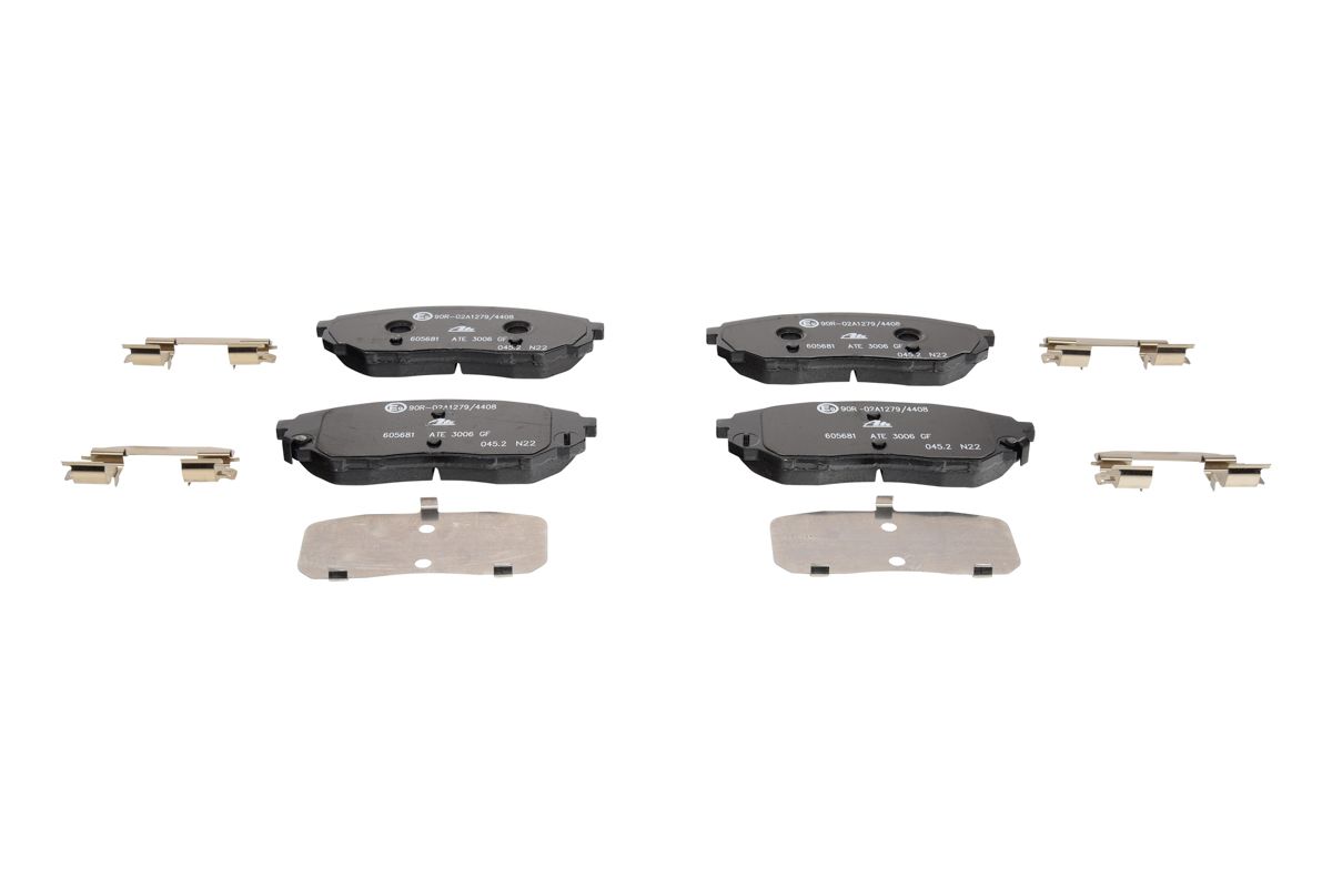 Set of brake linings, disc brake