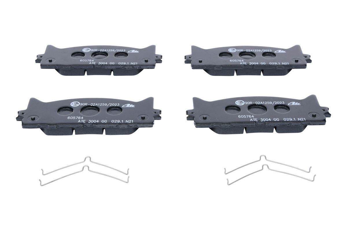 Set of brake linings, disc brake