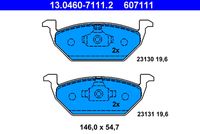 Set of brake linings, disc brake