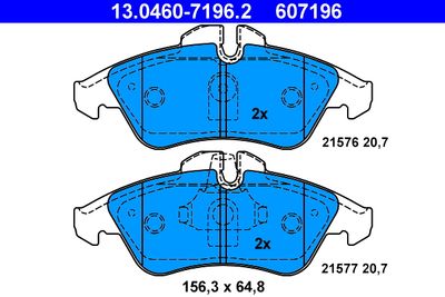 Set of brake linings, disc brake