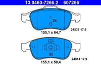 Set of brake linings, disc brake