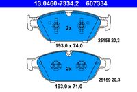 Set of brake linings, disc brake