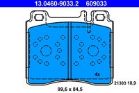 Set of brake linings, disc brake