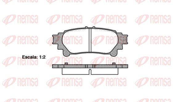 Set of brake linings, disc brake