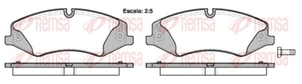 Set of brake linings, disc brake