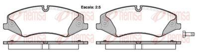 Set of brake linings, disc brake