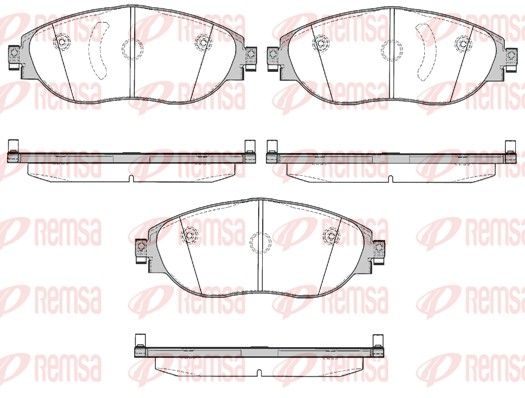 Set of brake linings, disc brake