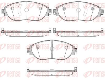 Set of brake linings, disc brake