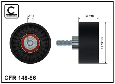 Deflector/guide roller, poly-V belt