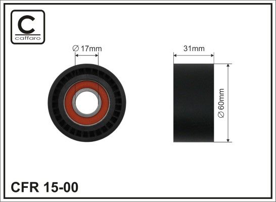 Deflector/guide roller, poly-V belt