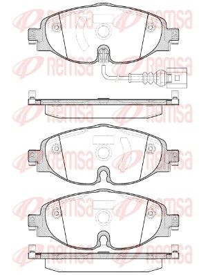 Set of brake linings, disc brake