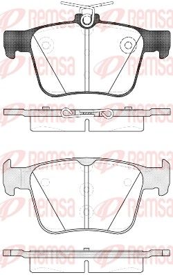 Set of brake linings, disc brake