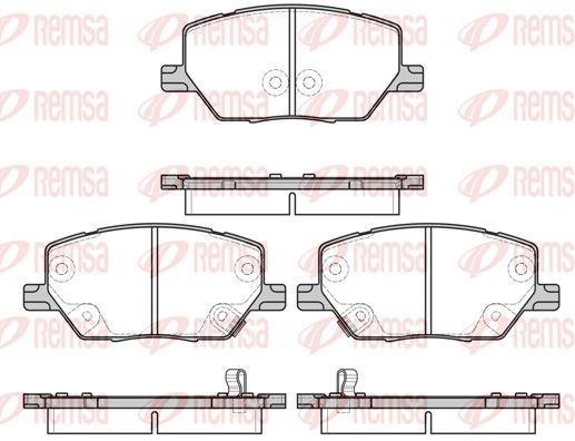 Set of brake linings, disc brake