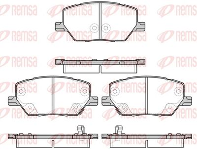 Set of brake linings, disc brake