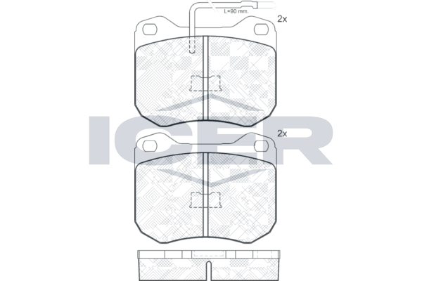 Set of brake linings, disc brake