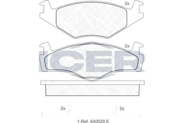 Set of brake linings, disc brake