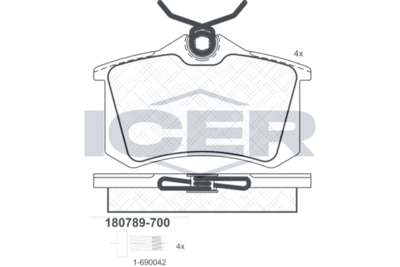 Set of brake linings, disc brake