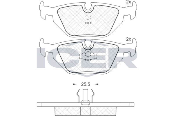 Set of brake linings, disc brake