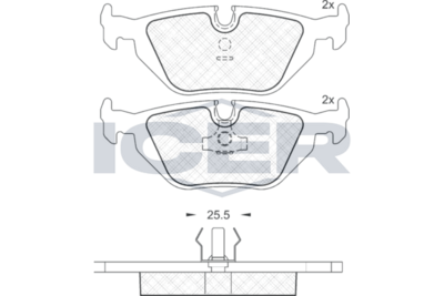 Set of brake linings, disc brake