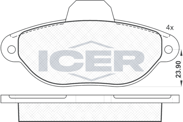 Set of brake linings, disc brake