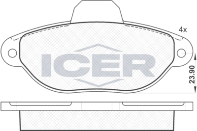 Set of brake linings, disc brake