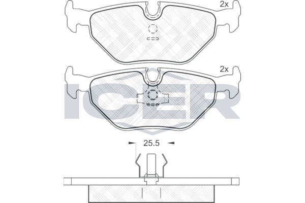 Set of brake linings, disc brake