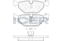 Set of brake linings, disc brake