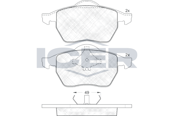 Set of brake linings, disc brake