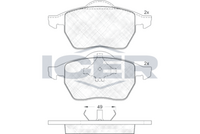 Set of brake linings, disc brake