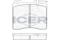 Set of brake linings, disc brake