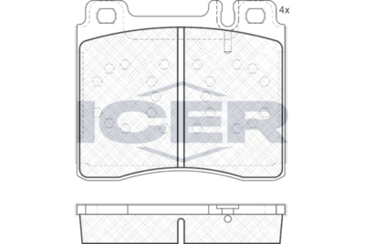 Set of brake linings, disc brake