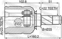 Set of hinges, drive shaft