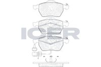 Set of brake linings, disc brake