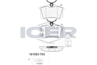 Set of brake linings, disc brake