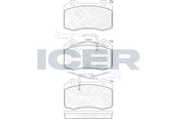 Set of brake linings, disc brake