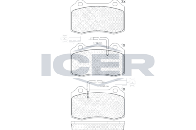 Set of brake linings, disc brake