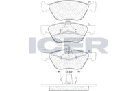 Set of brake linings, disc brake