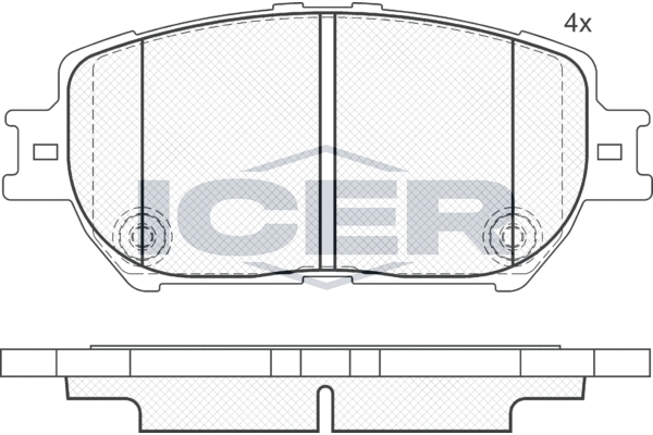 Set of brake linings, disc brake