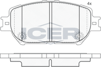 Set of brake linings, disc brake