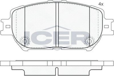 Set of brake linings, disc brake